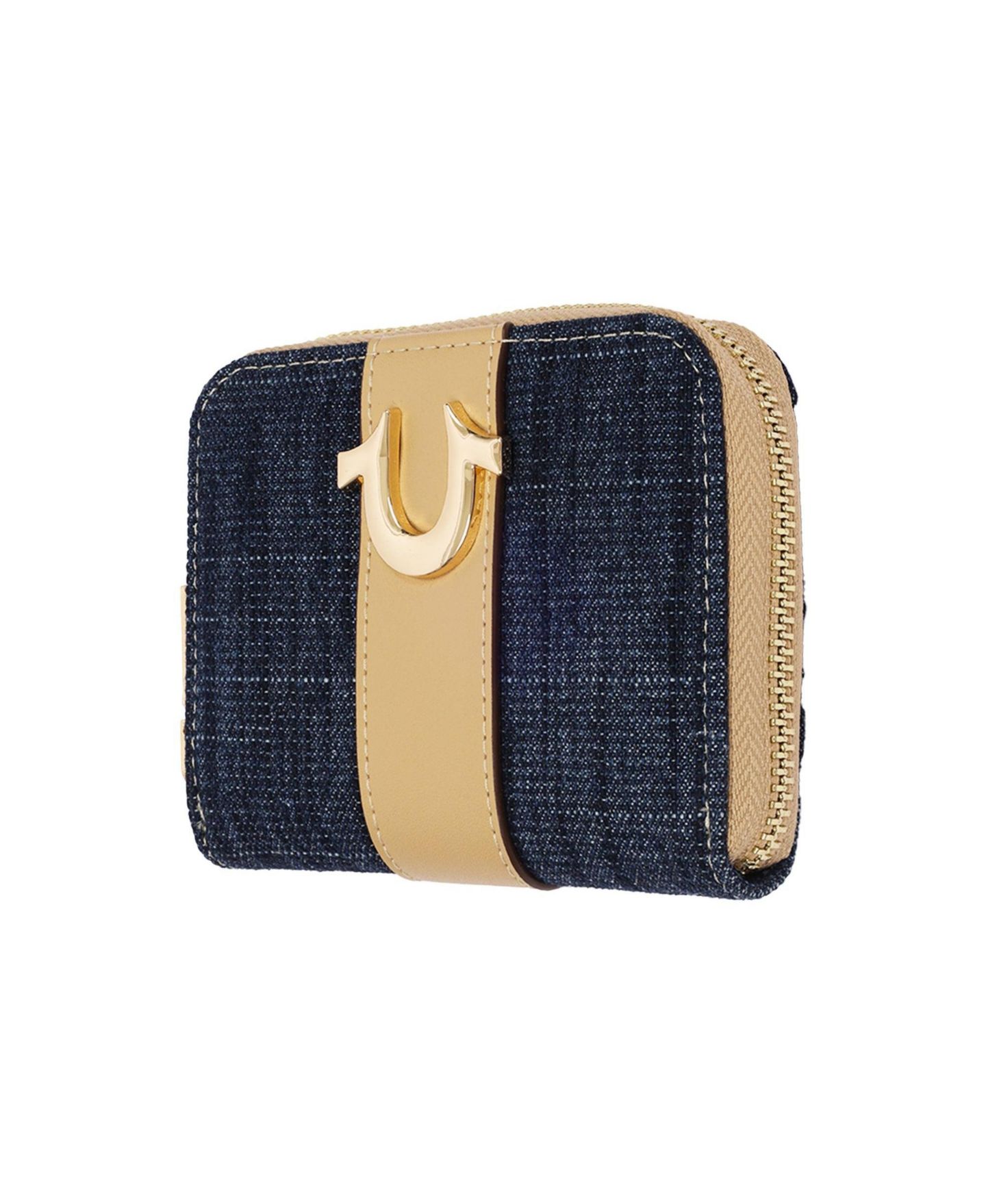 Женский кошелёк True Religion Denim and PU Small Zip Around Wallet with Horseshoe Hardware, цвет: Тёмный джинсовый — фото 3