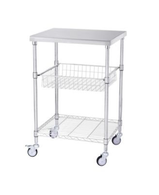 3-Tier Wire Rolling Utility Cart with 470-Lb Capacity