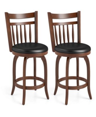 Swivel Counter Height Bar Stools with Wrap-Around Footrest