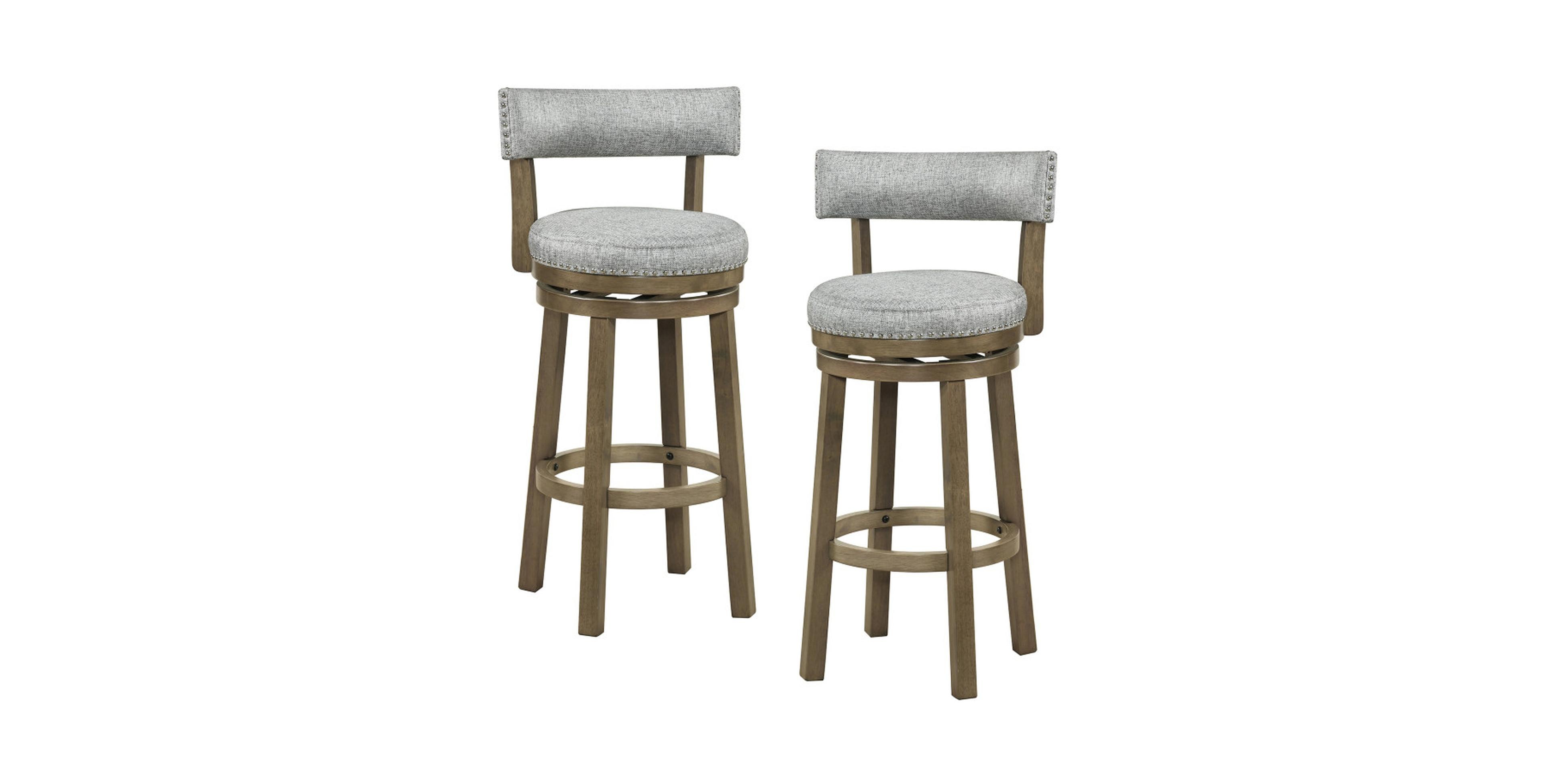 Gouun 31.5-Inch Swivel Bar Stools with Nailhead Trim Detail
