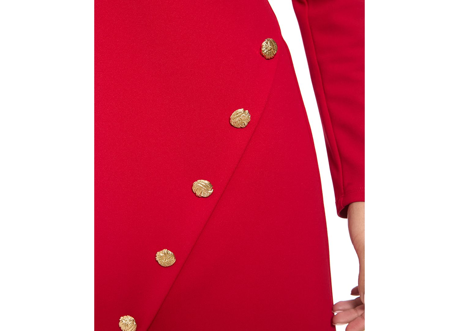 Women's A-Line Long Sleeve Crewneck Dress