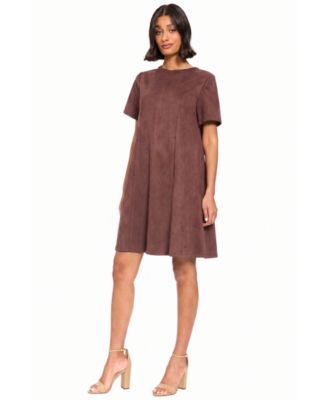 Women's Trapeze Crewneck Short-Sleeve A-Line Dress
