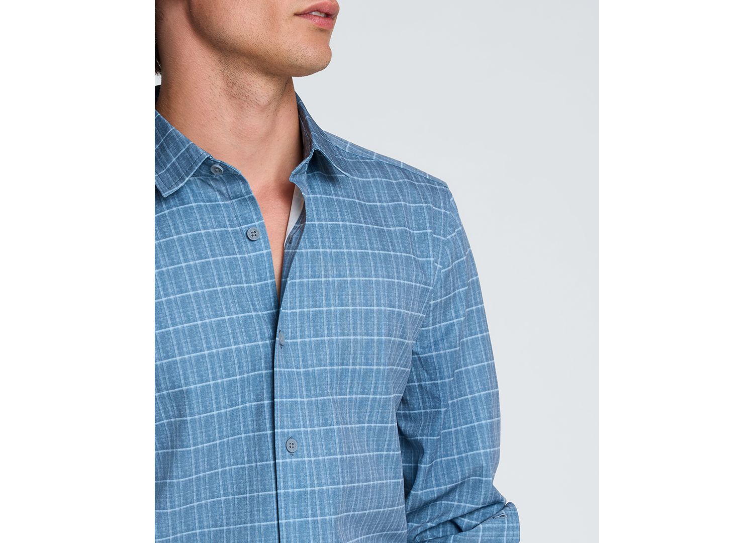 Men's Plaid Point Collar Classic-Fit Shirt