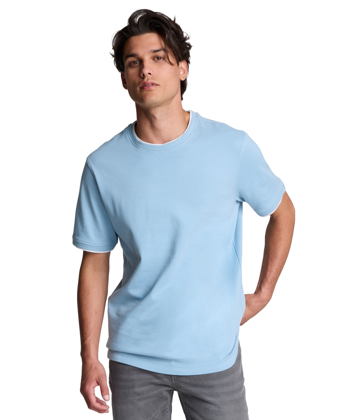 Kenneth Cole Men's Double Collar Classic-Fit Crewneck T-Shirt