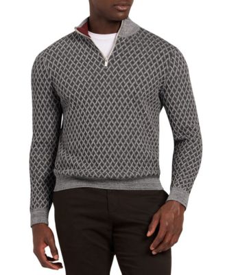 Men's Dammon T-Stitch Quarter-Zip Funnel-Neck Sweater