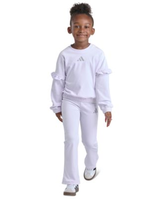 Girls' 2T-6X Velour Crewneck Pullover and Flare-Leg Pants, 2-Piece Set