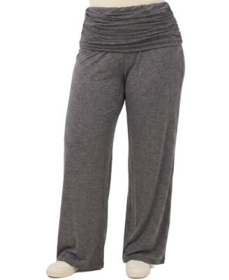 Plus Size Comfy Fit Wide-Leg Pull-On Pants