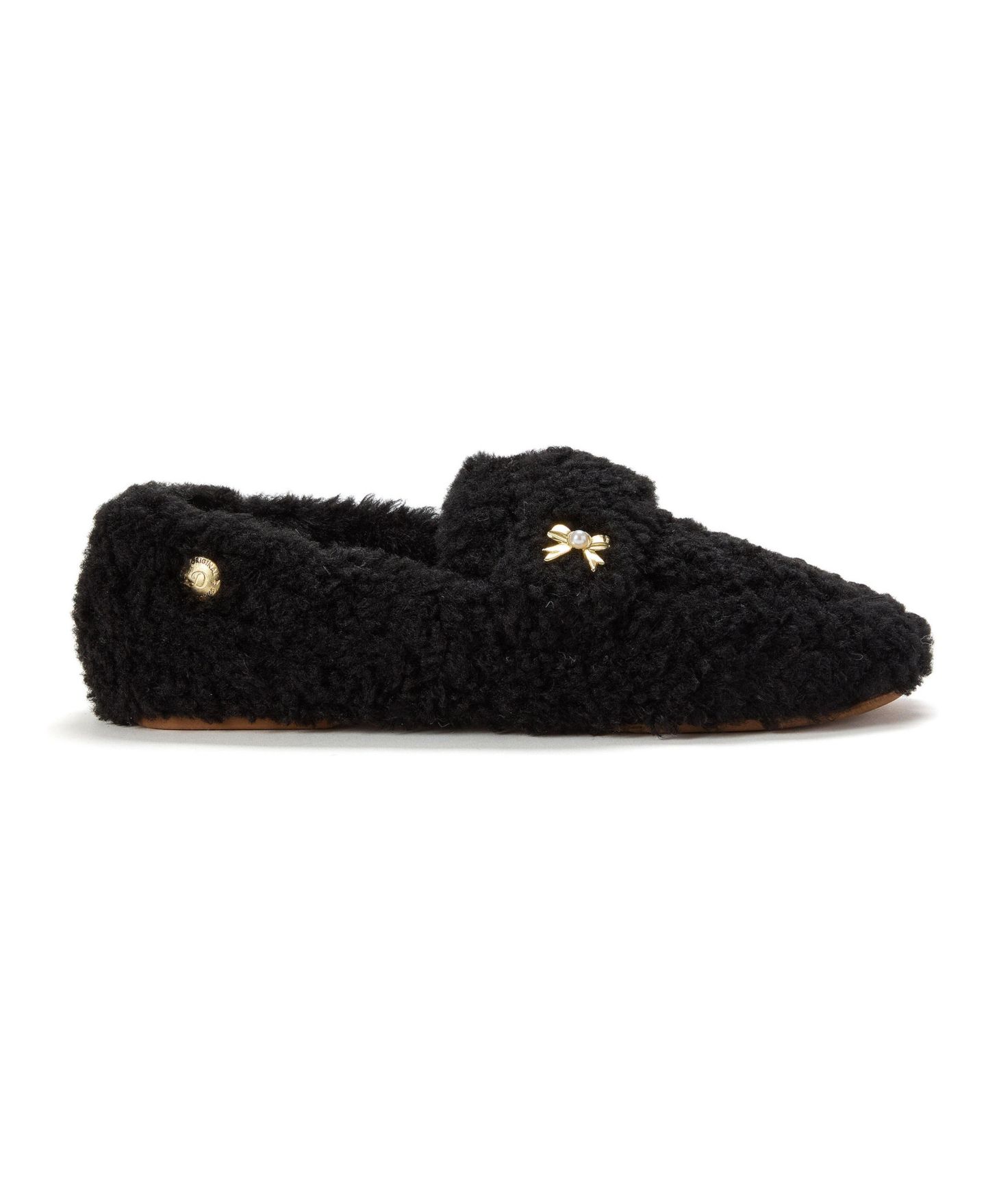 Женские туфли Dearfoams Madeline Luxe Teddy Loafer, цвет: Чёрный — фото 2