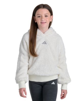 Girls' 8-16 Sherpa Lurex Drop-Shoulder Pullover Hoodie