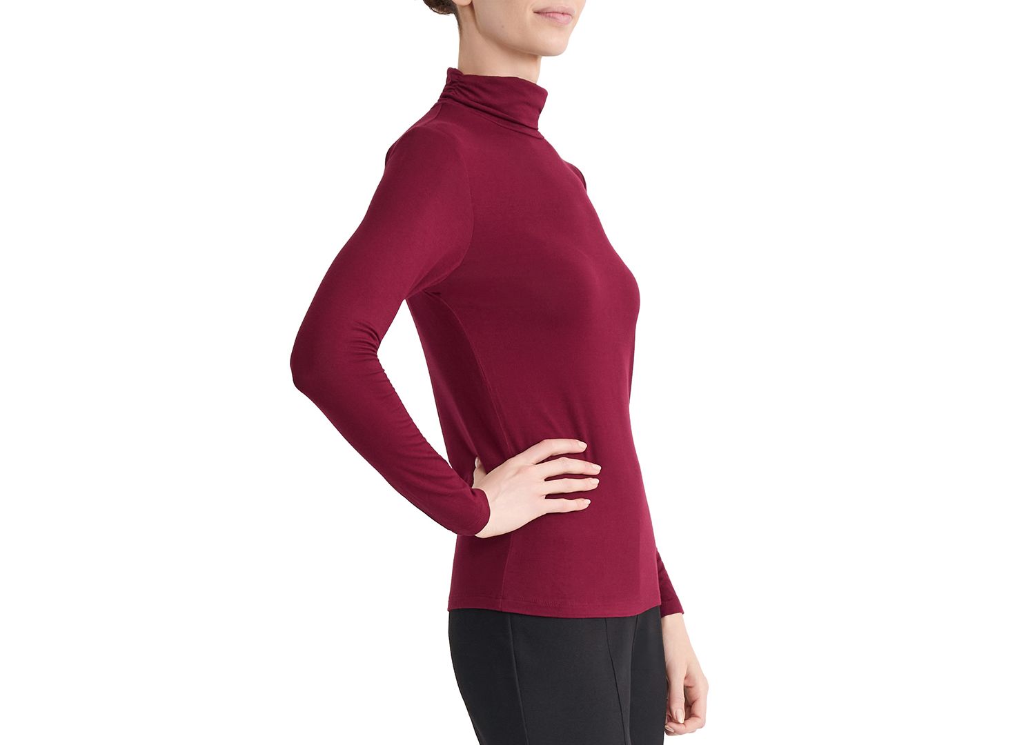 Women's Shirred Pullover Turtleneck Top