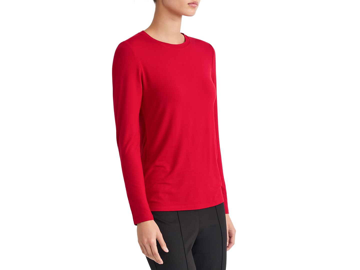 Женская футболка Jones New York Long-Sleeve Crewneck, цвет: Винный — фото 16