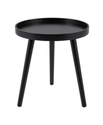 Mid-Century Tripod Bamboo-Leg Round Wood Accent Table