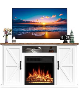 47-Inch Corner Electric Fireplace Mantel with Remote