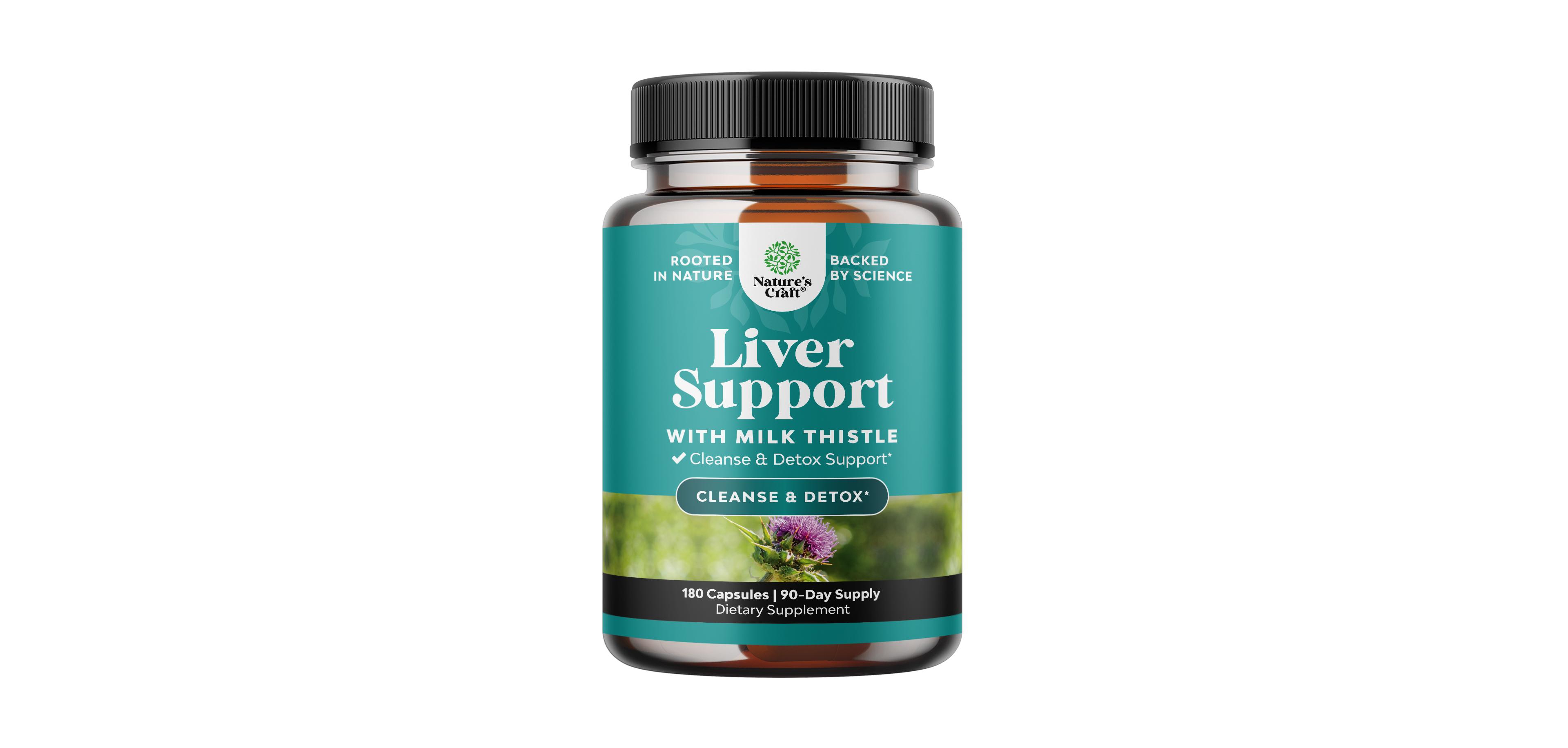 Nature's Craft Liver Support Supplement with Choline, Milk Thistle and Herbal Blend