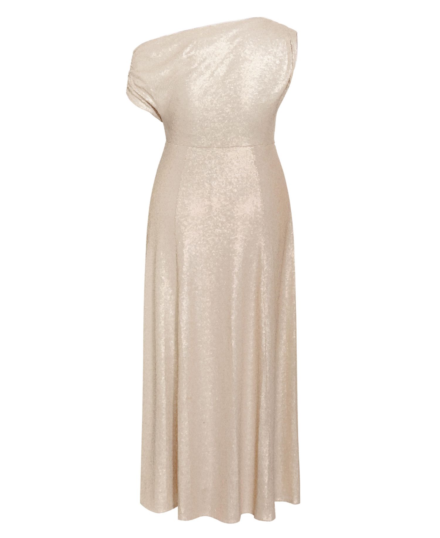 Plus Size Sequin Off-Shoulder Maxi Dress
