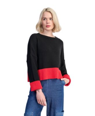 Women's Vista Boat Neck Drop Shoulder Colorblock Sweater