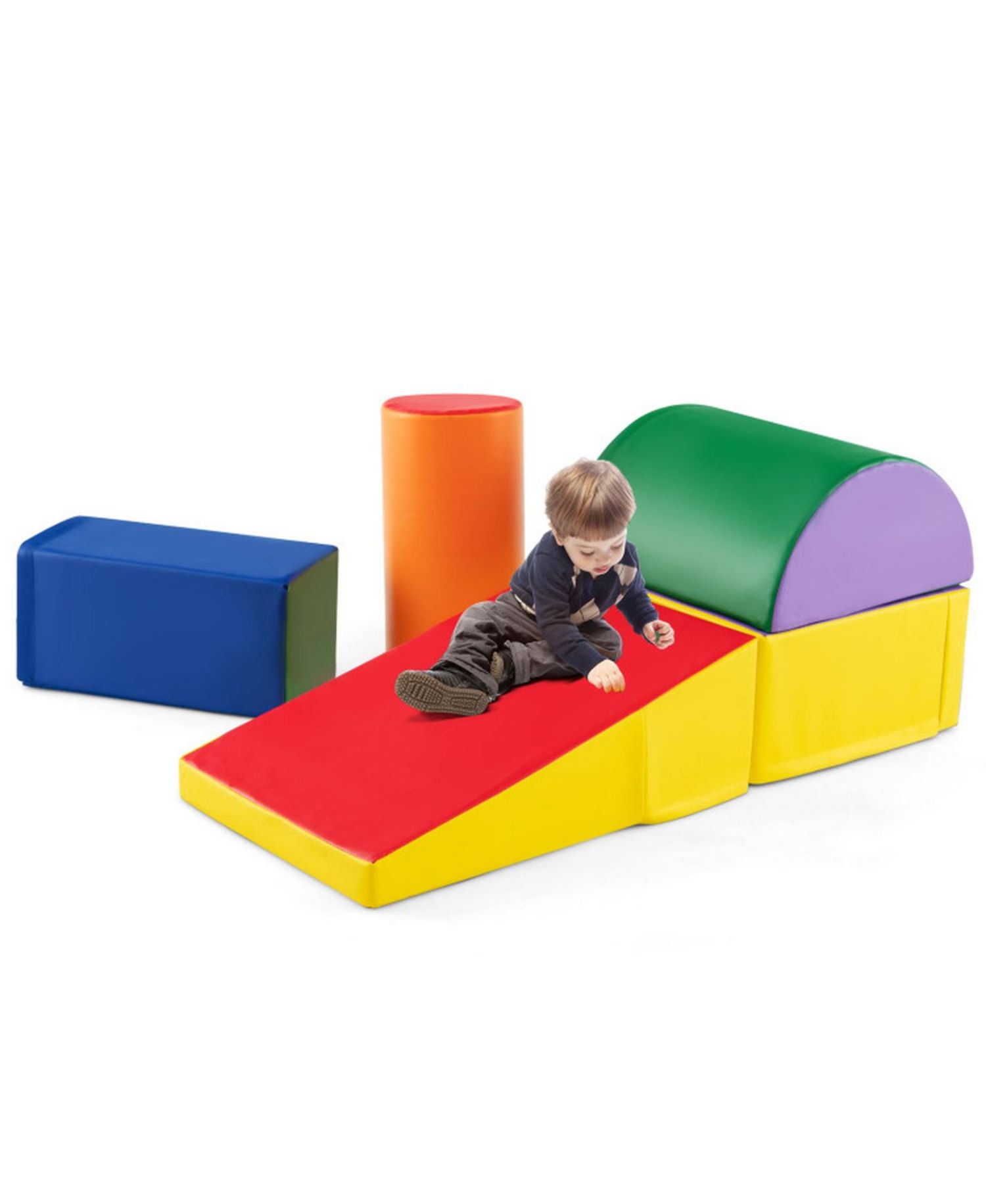 5 Piece Soft Foam Climb and Crawl Activity Playset for Toddlers Ages 1 and Up