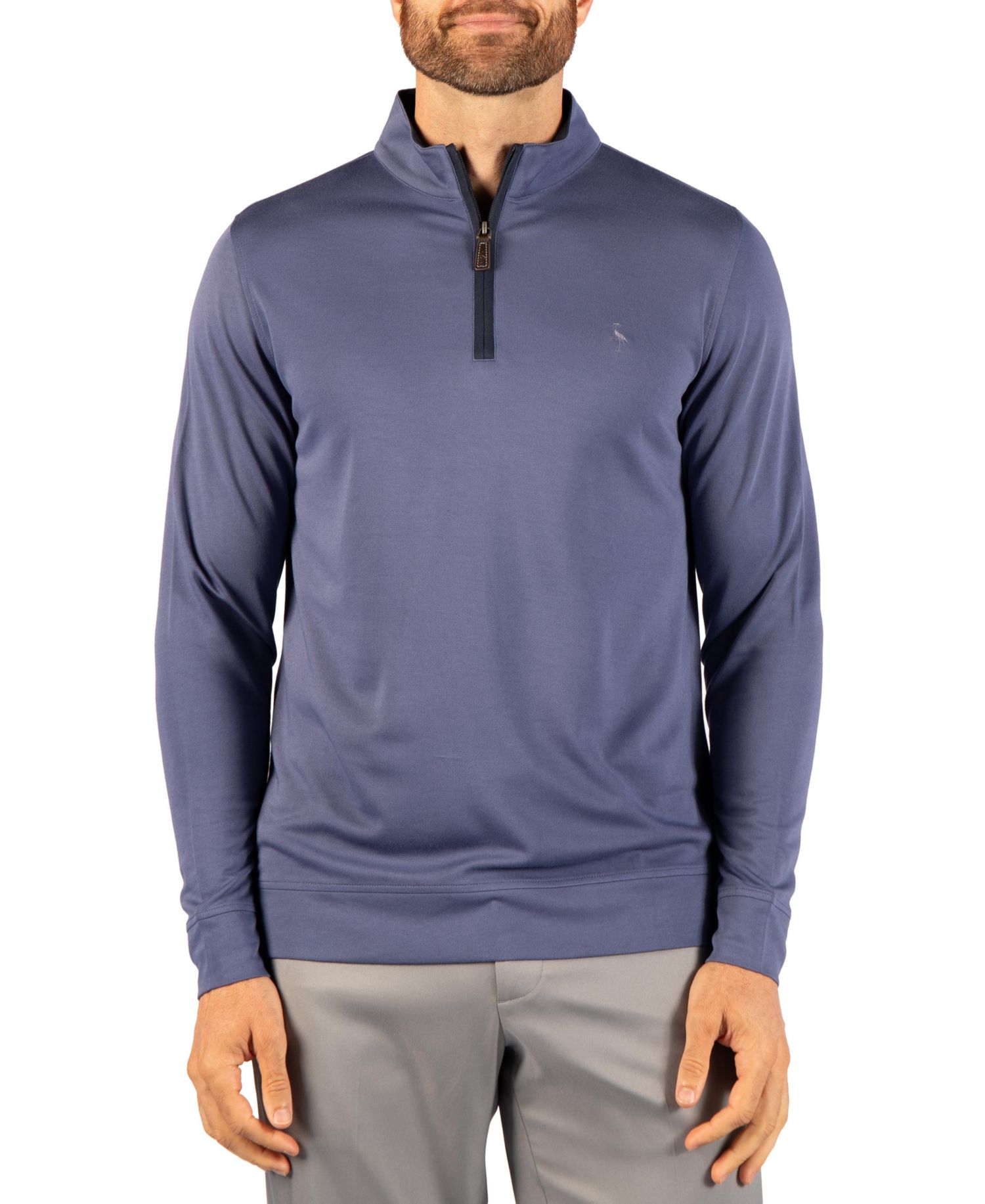 Men's Modal Quarter Zip with Contrast Tipping Sweater