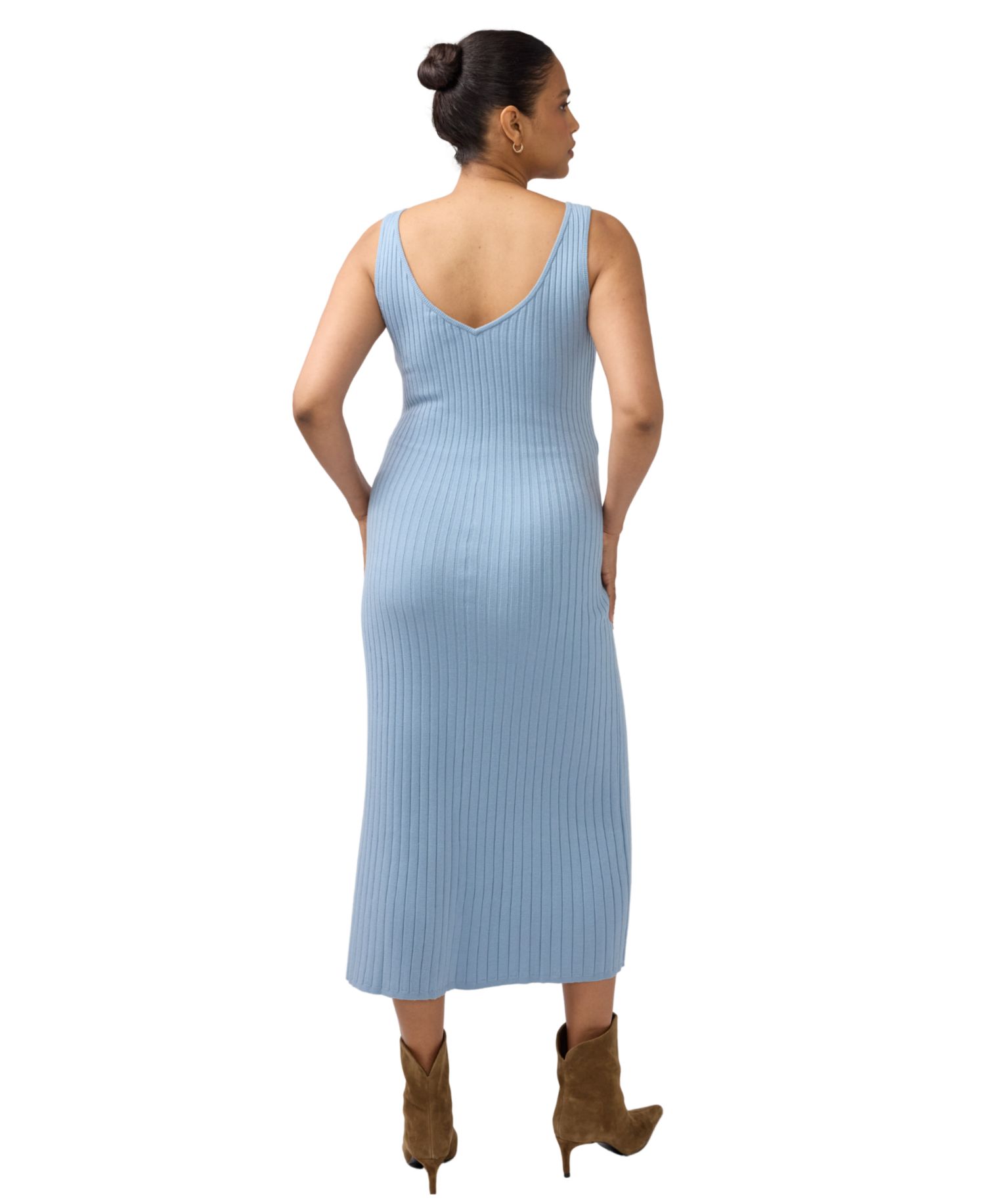 Maternity Nursing Ribbed Midi Dress