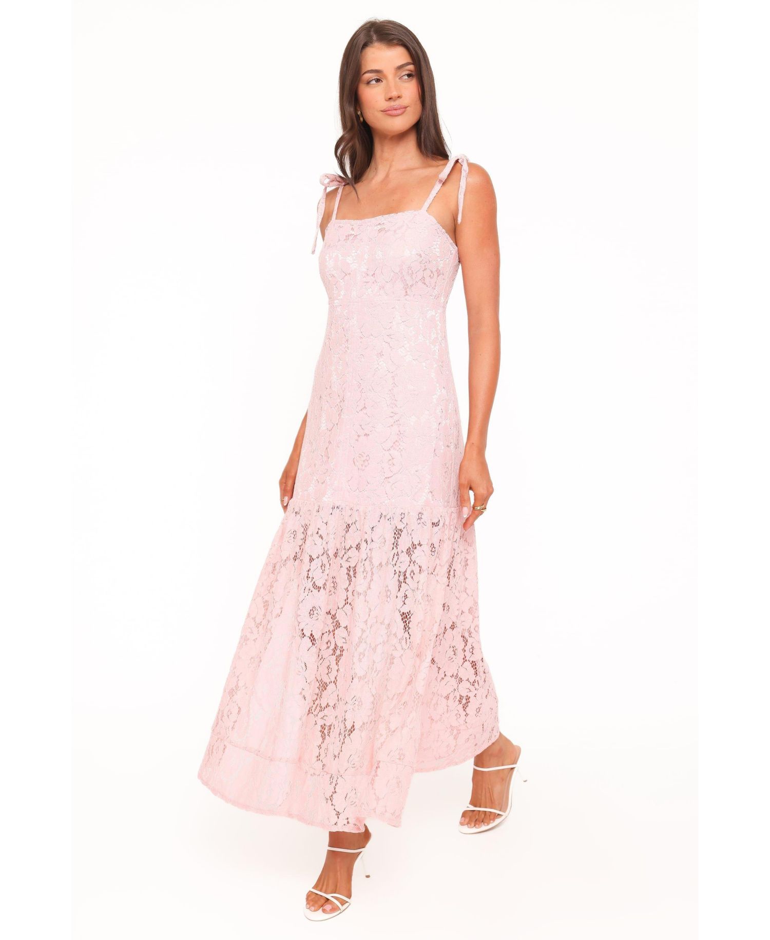 Women's Nicolette Lace Floral Square Neck Maxi Dress