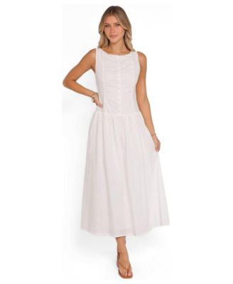Women's Evie Drop-Waist Boat-Neckline A-Line Dress
