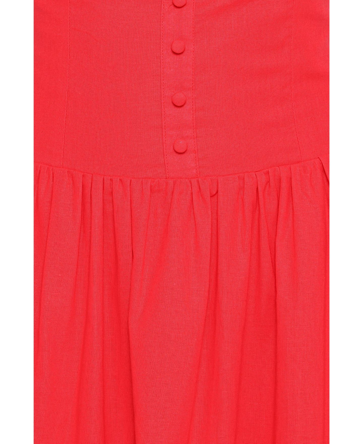 Женское платье Petal and Pup Evie Drop-Waist Boat-Neckline A-Line, цвет: Красный — фото 6