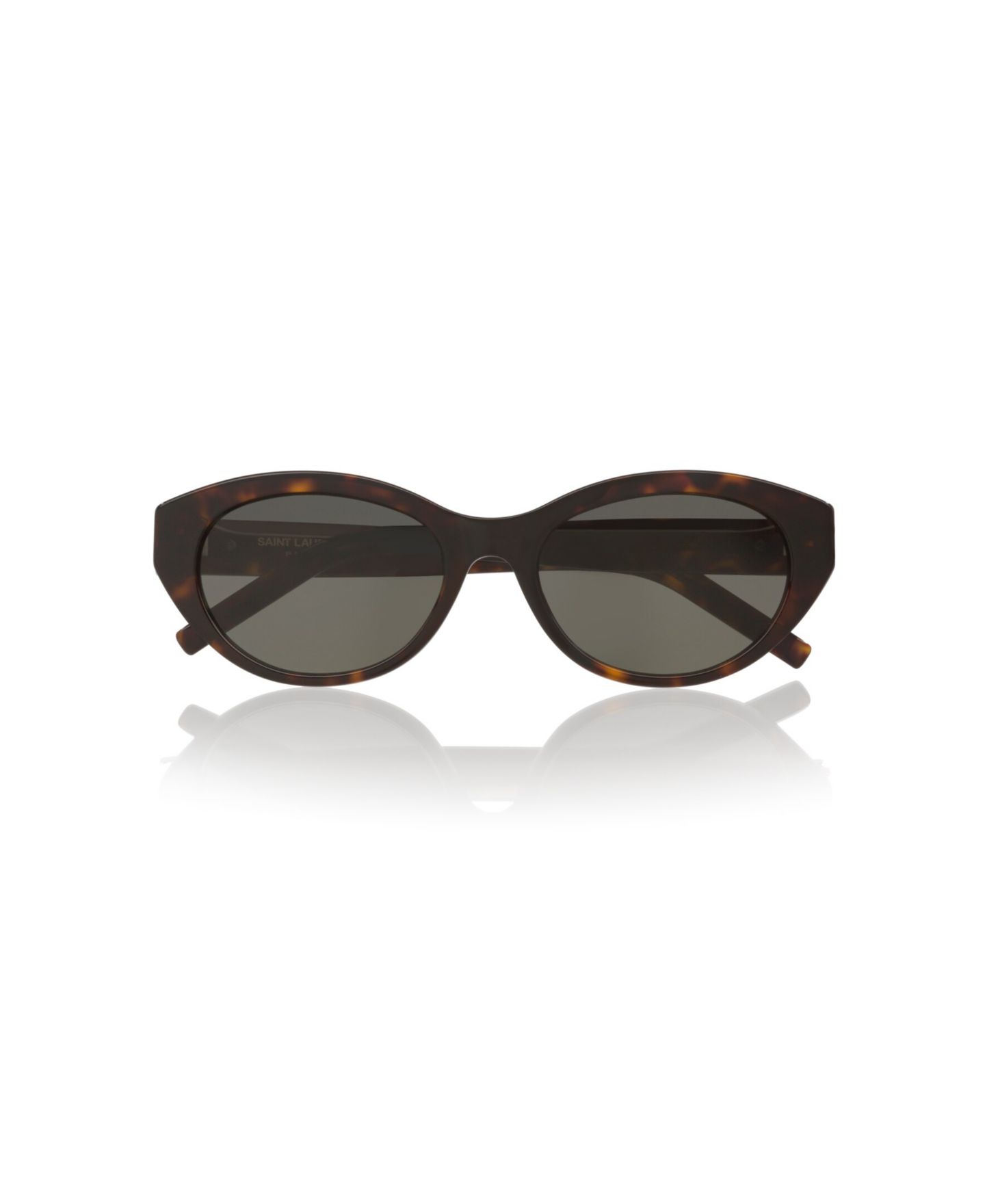 Женские солнцезащитные очки Saint Laurent Round Acetate Sunglasses with Tinted Lenses, SL M148, цвет: Черепаховый — фото 4
