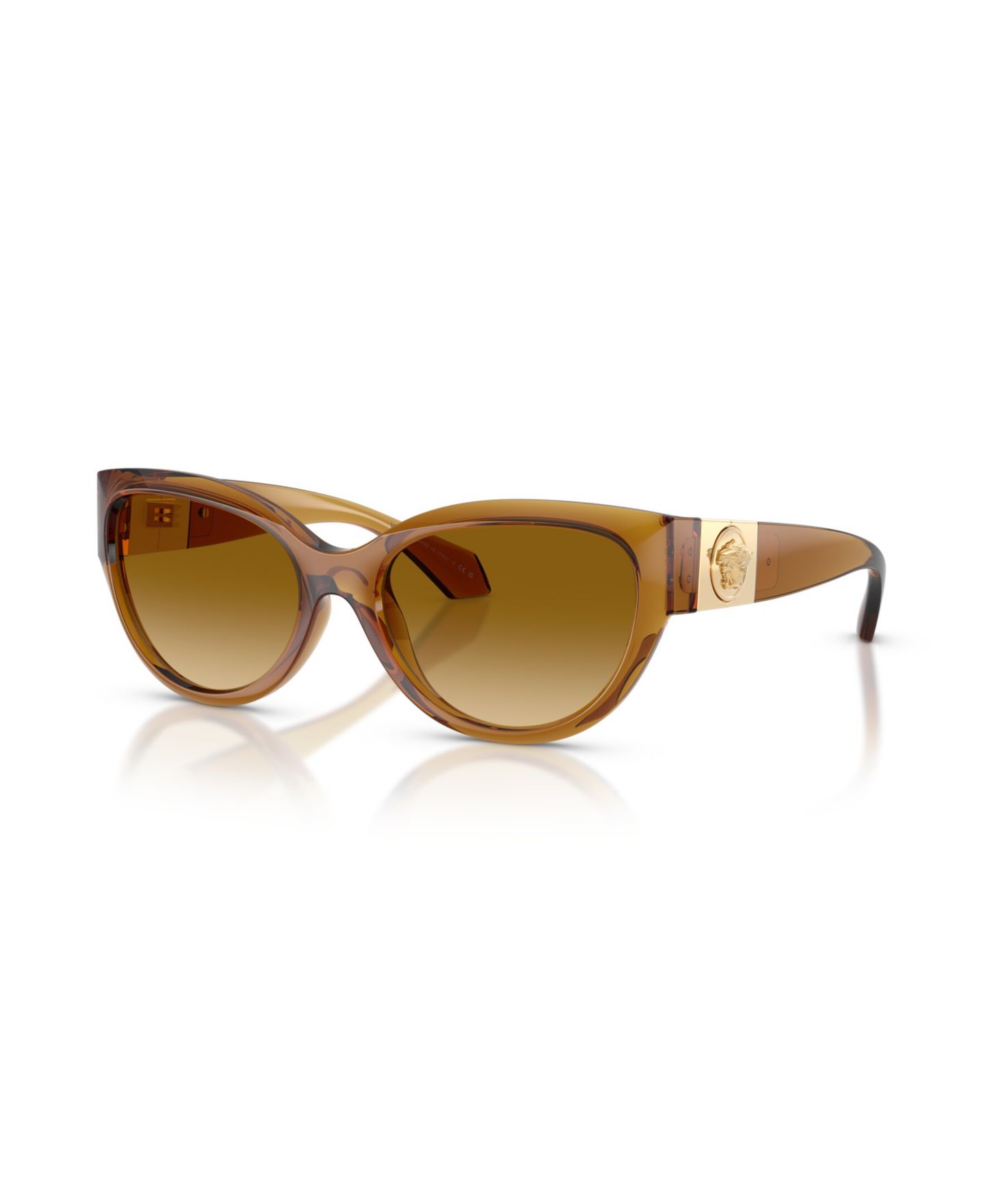 Женские солнцезащитные очки Versace Cat Eye Gradient Sunglasses VE4524U, цвет: Прозрачный медовый — фото 1