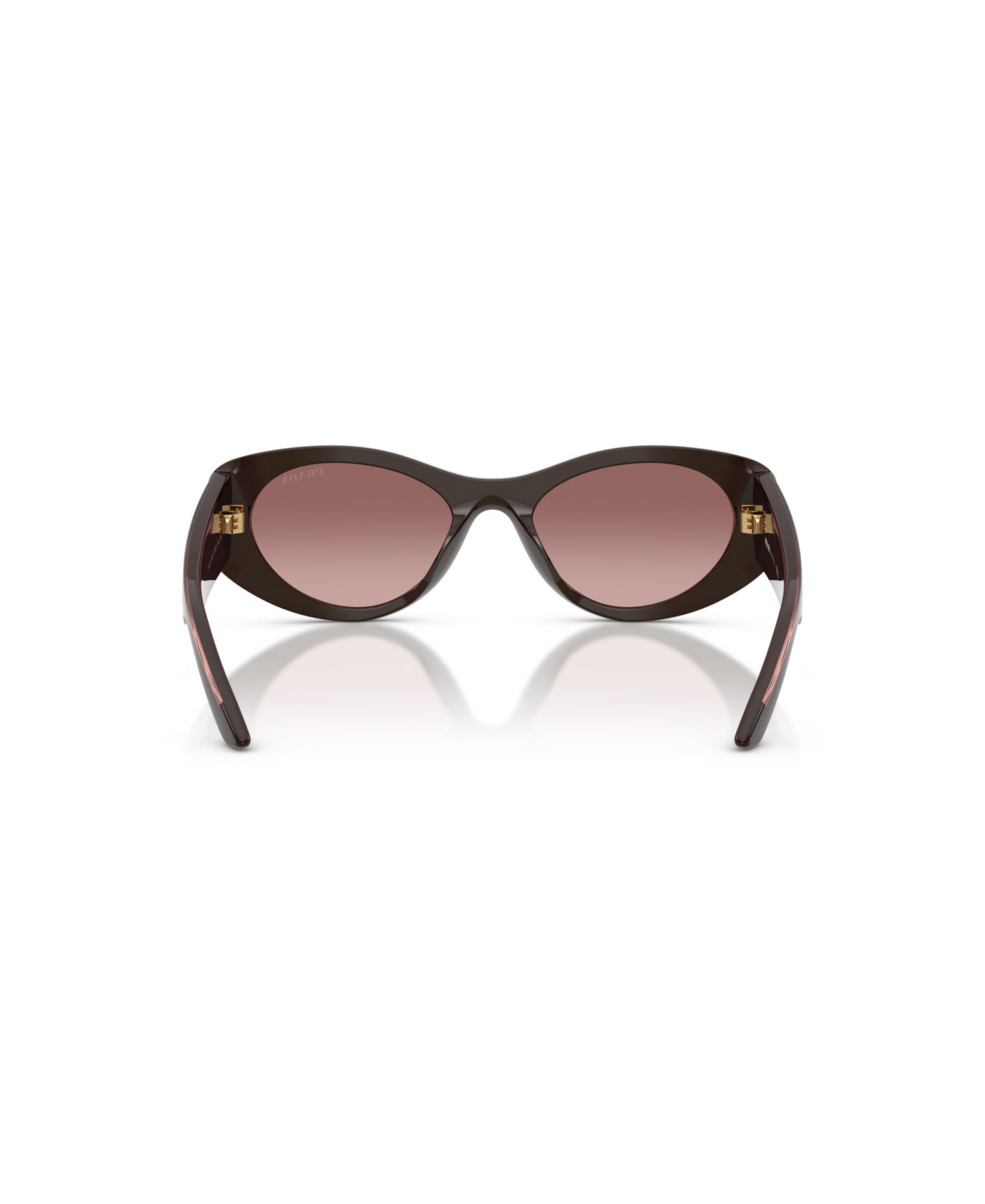 Женские солнцезащитные очки Prada Oval Acetate Sunglasses PR D23SU, цвет: Cigar — фото 4