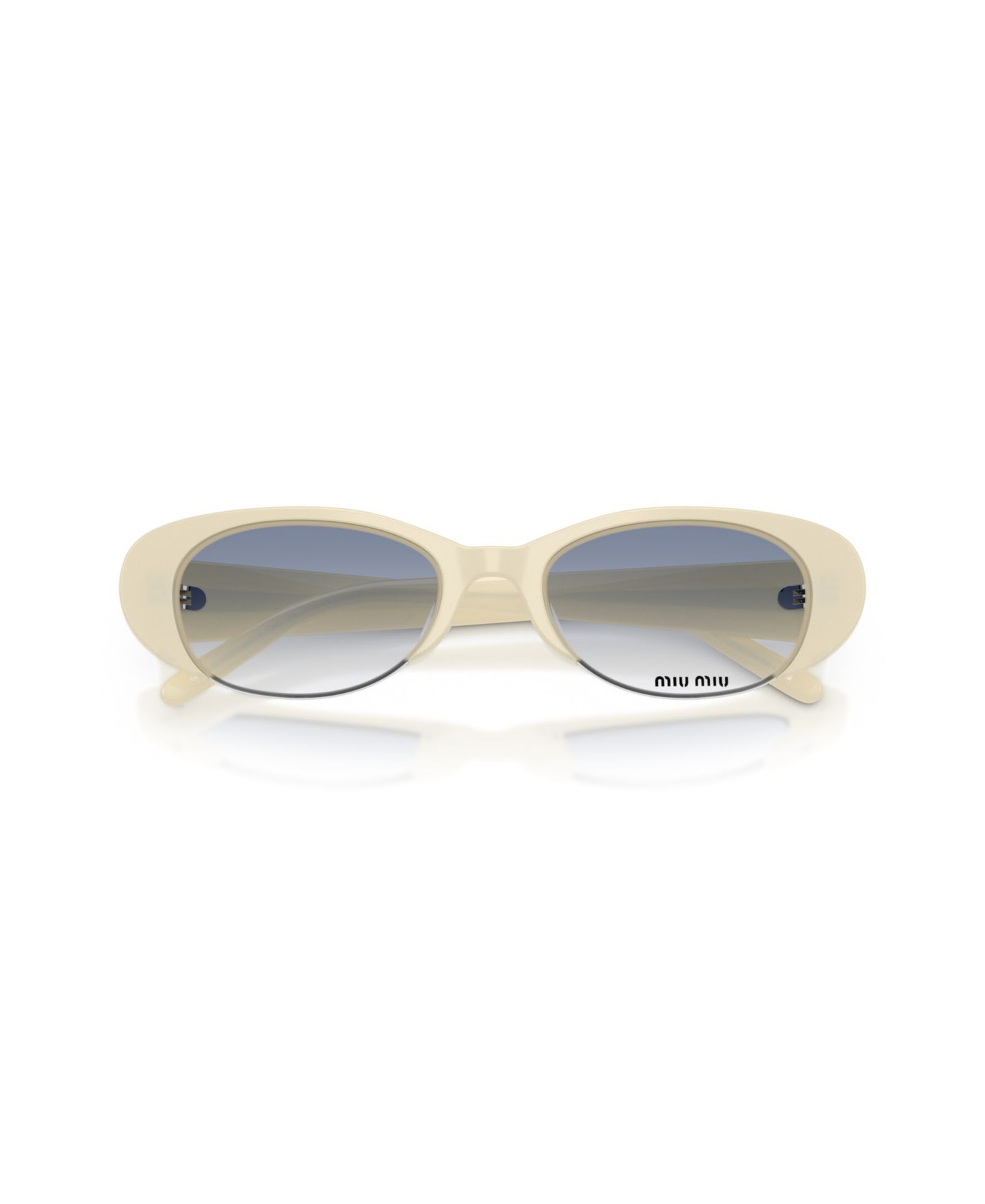 Женские солнцезащитные очки MIU MIU Oval Gradient Sunglasses MU C05SU, цвет: Белый — фото 5