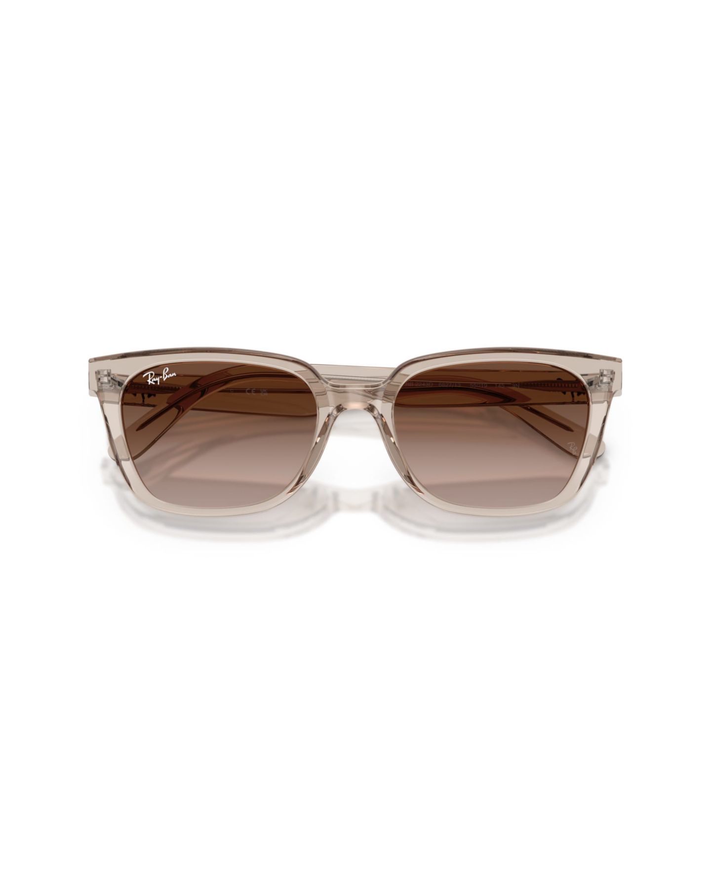 Женские солнцезащитные очки Ray-Ban RB2243D с градиентными линзами, квадратные, цвет: Прозрачный коричневый — фото 5
