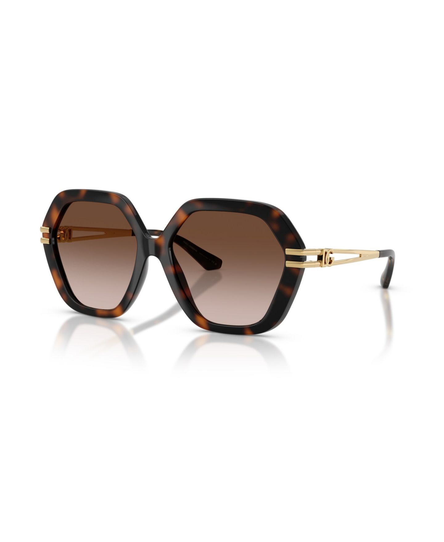 Женские солнцезащитные очки Dolce&Gabbana Dolce & Gabbana Oversized Geometric DG6210, цвет: Гавана — фото 1