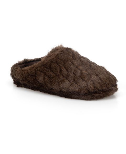 Женские сабо Isotoner Signature Isotoner Cozy Plush Herringbone Textured Indoor/Outdoor Clog Slippers, цвет: Шоколадный
