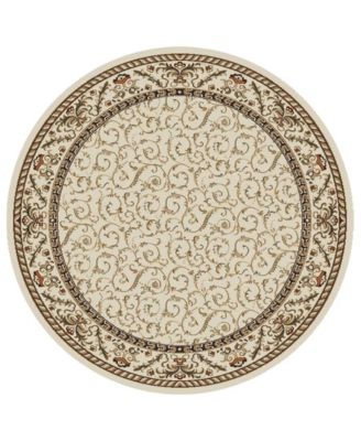 Pesaro Scroll 5'3"x5'3" Round Area Rug