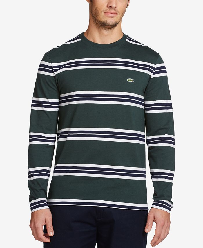 skelet Klimaanlæg position Lacoste Men's Striped Long-Sleeve T-Shirt - Macy's