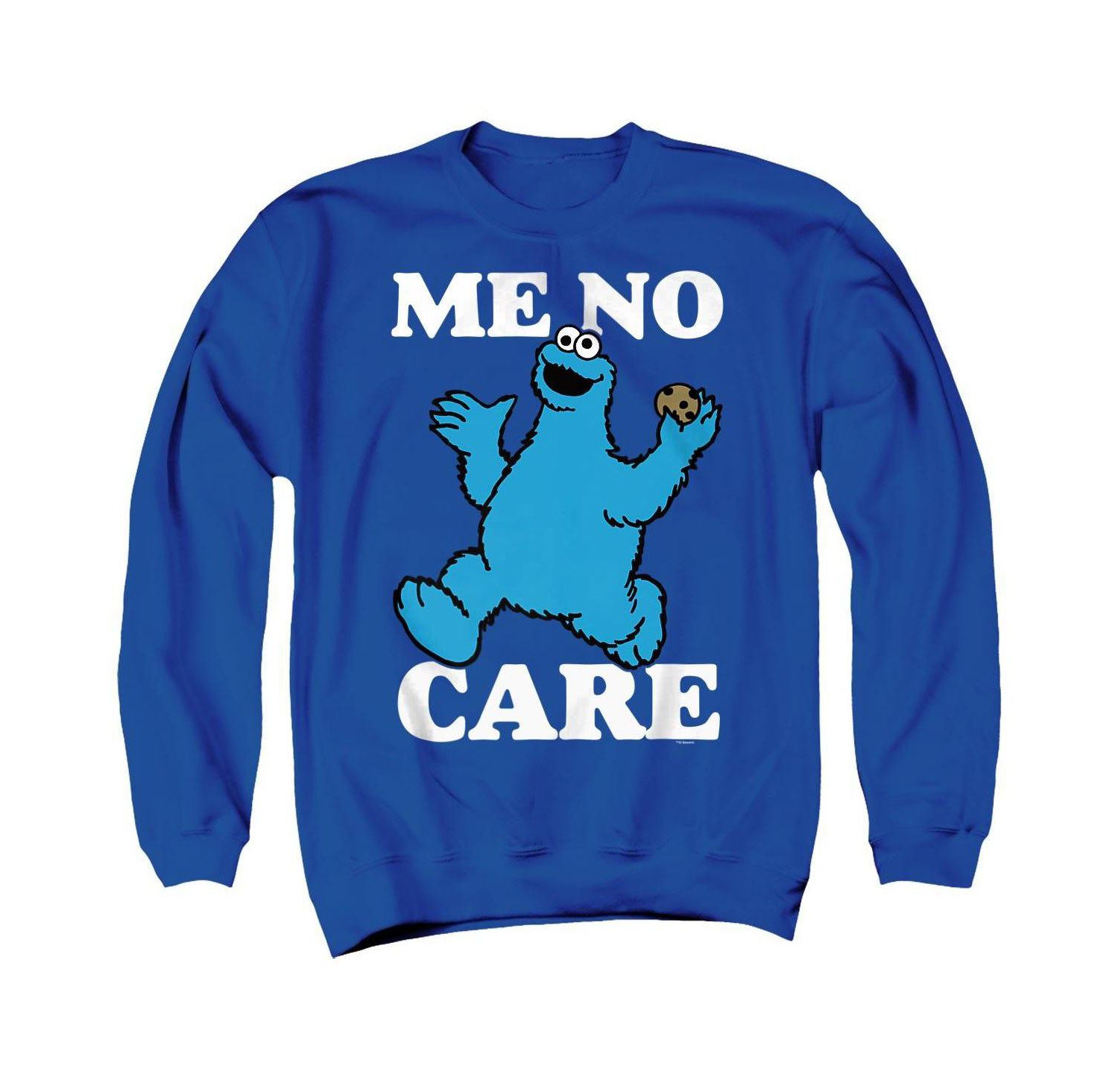 Men's Me No Care Long-Sleeve Graphic Crewneck Sweatshirt