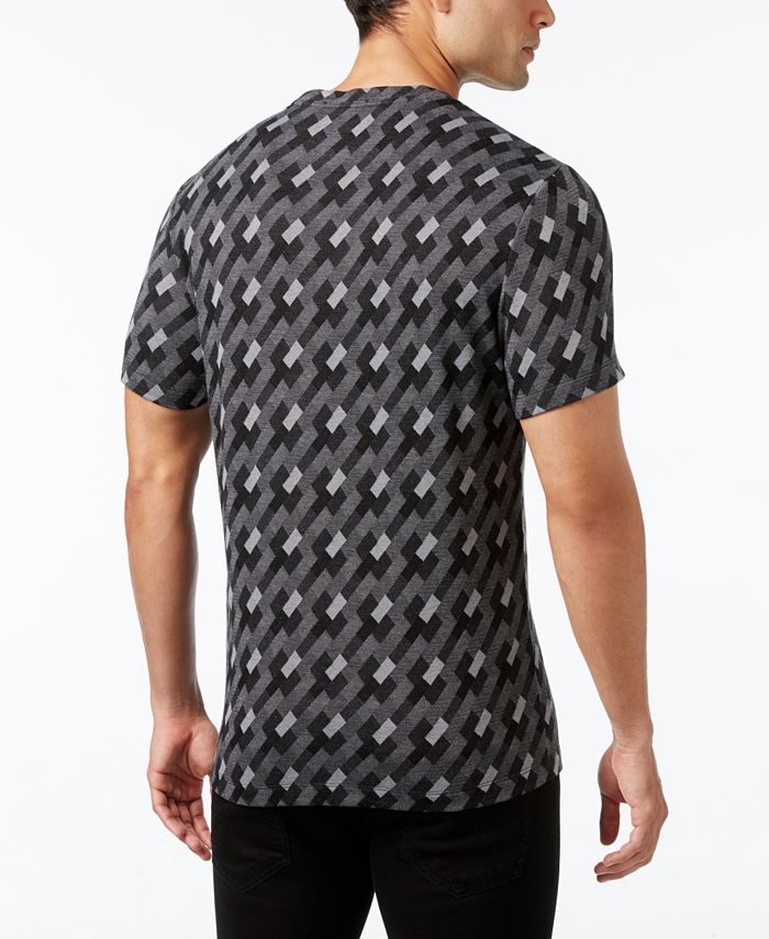 Alfani Mens Sand Wave Geometric Print Shirt Black Size X Large main image 1