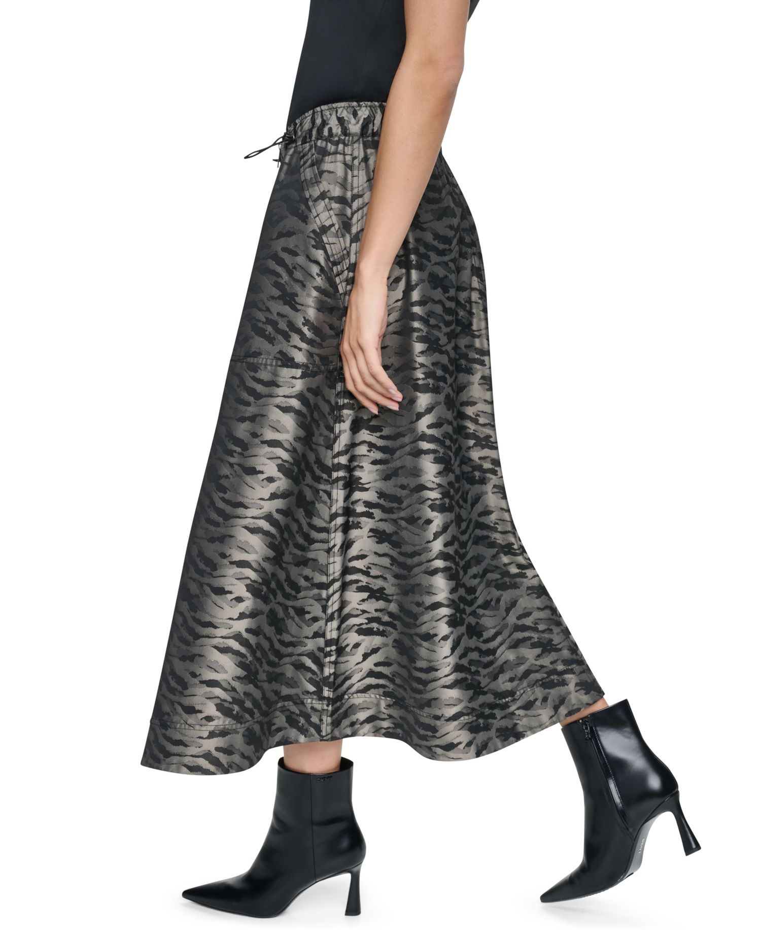 Women's Animal-Print A-Line Front-Zip Skirt