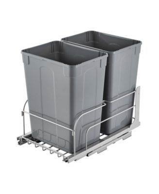 70 Quart Double Pull-Out Under Cabinet Trash Can with Soft Close Slides and Door Kit