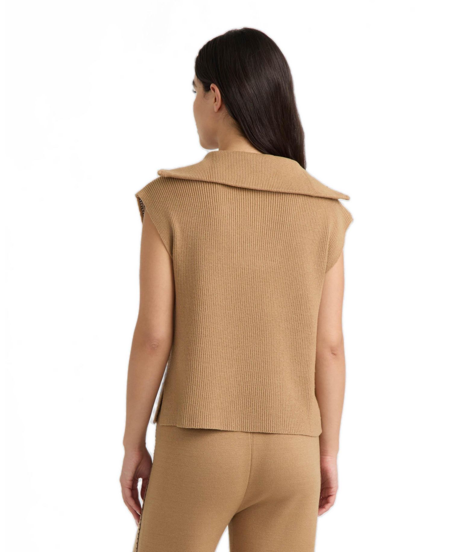 Women's Half-Zip Sweater with Embroidery Stitch