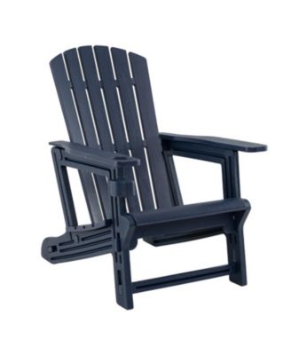 High Back HDPE Adirondack Chair with Slatted Seat and Cup Holder