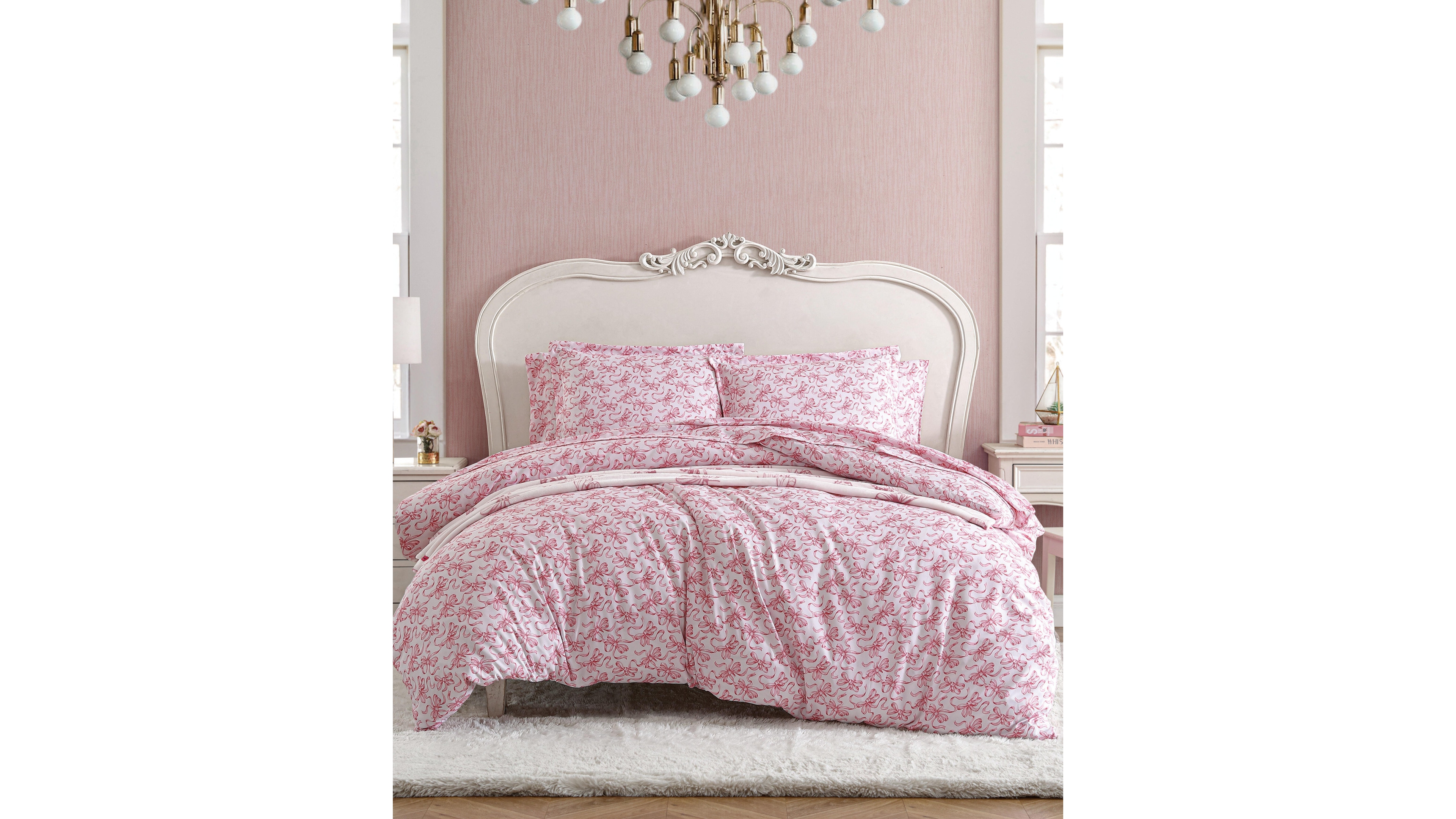 Betsey Johnson Ballet Bows Reversible 3-Pc. Duvet Cover Set, King