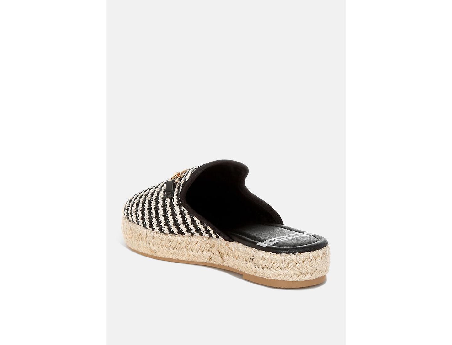 Женские сабо Rag & Co Himari Raffia Slip-On Mules, цвет: Чёрный — фото 8