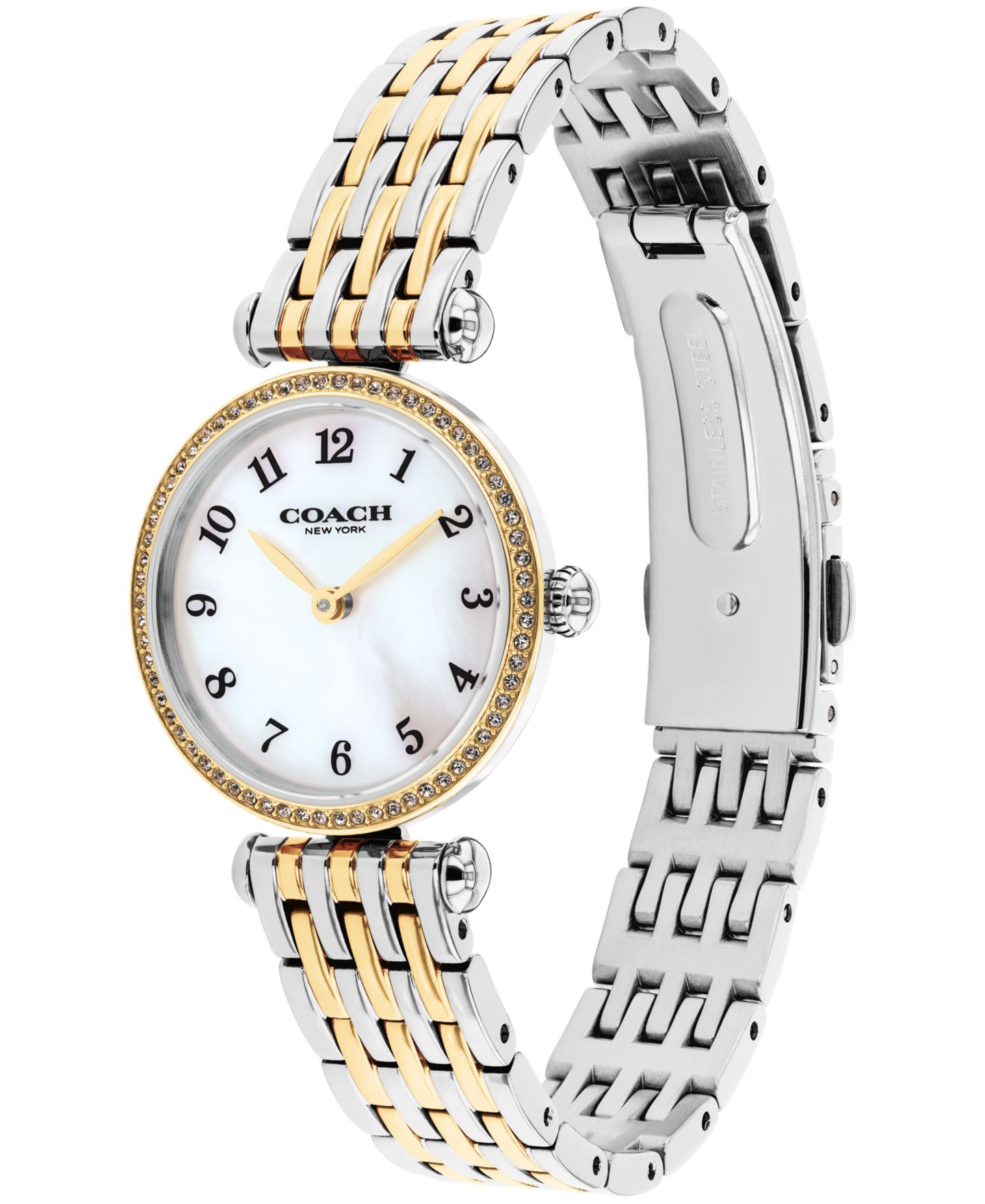 Женские часы Coach Cary Two-Tone Imitation Pearl Stainless Steel Bracelet Watch 26mm — фото 2