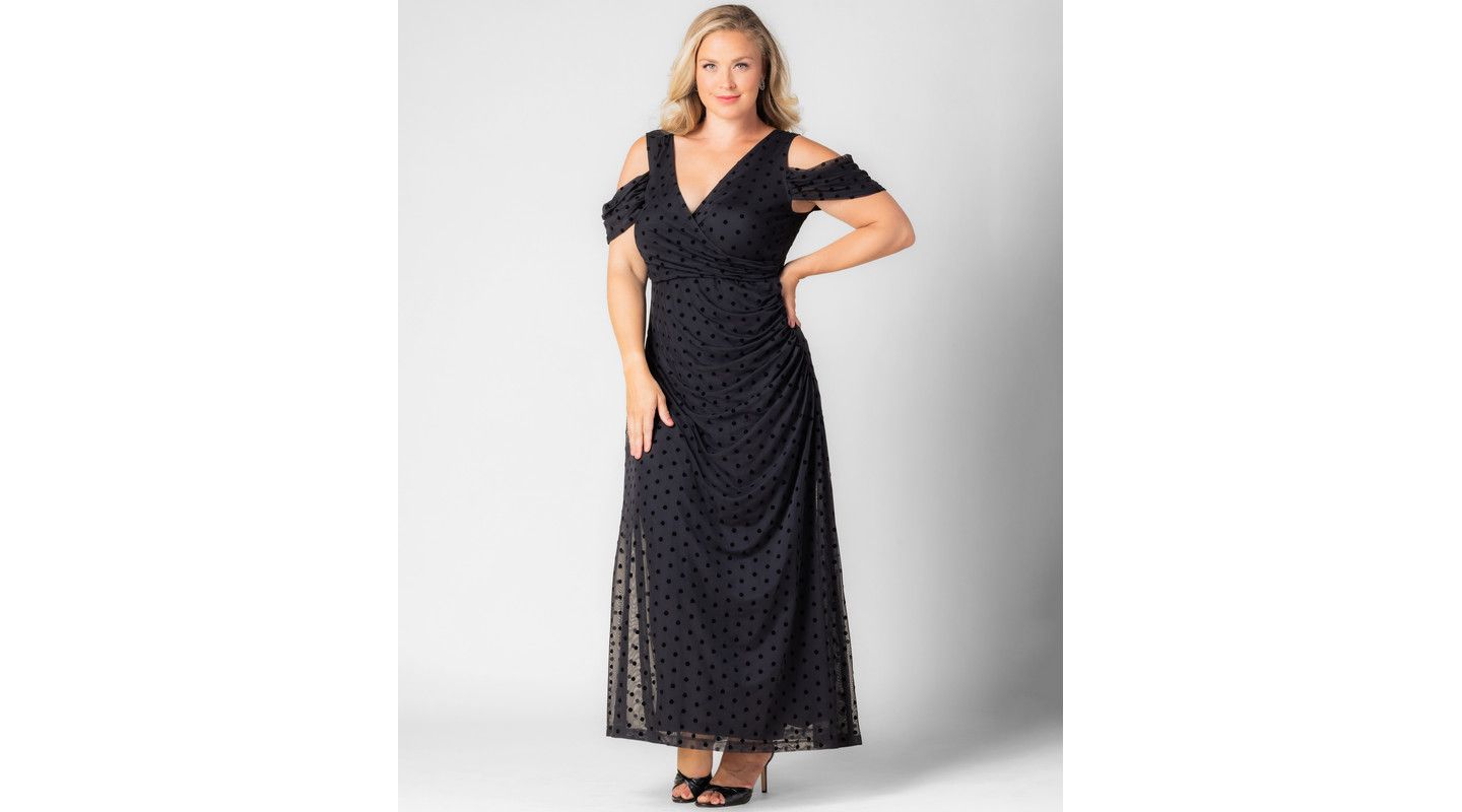 Женское платье Kiyonna Plus Size Seraphina Mesh Gown, цвет: Чёрный — фото 2