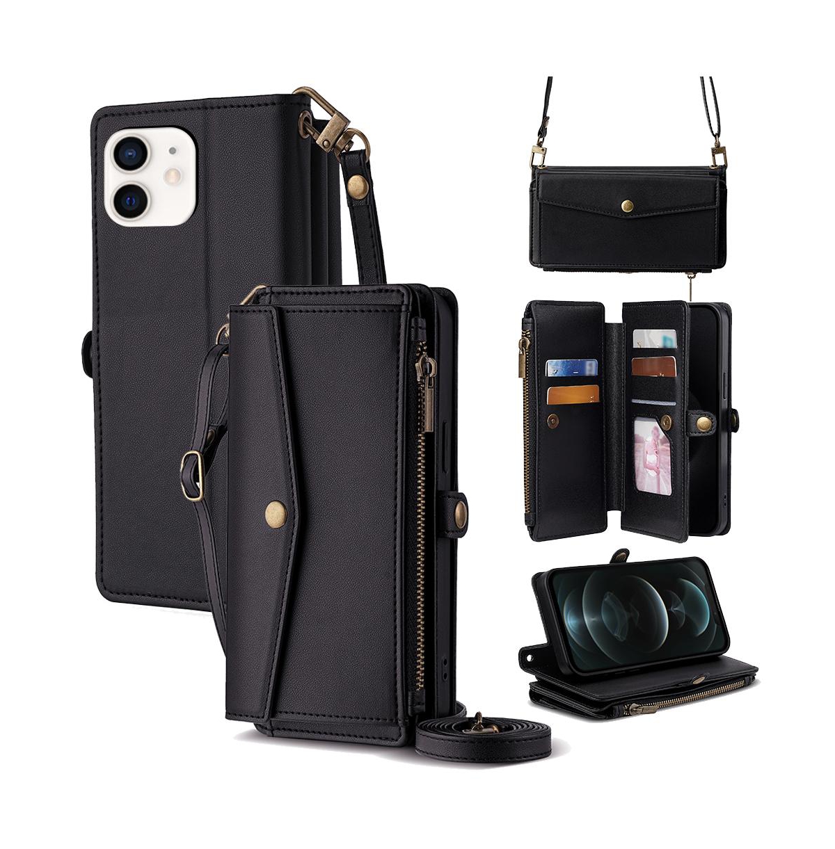 Artudatech Card Holder Crossbody Wallet Case for Apple iPhone 12-17