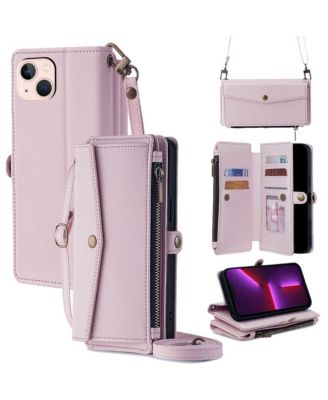 Card Holder Crossbody With Removable Wrist Strap Wallet Case For iPhone 12-17