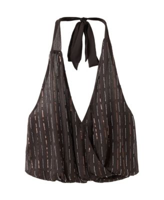 Women's Sequin and Crystal Halter Top