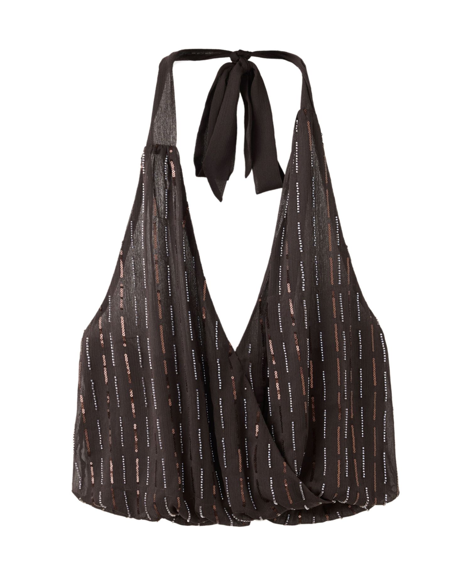 Women's Sequin and Crystal Halter Top