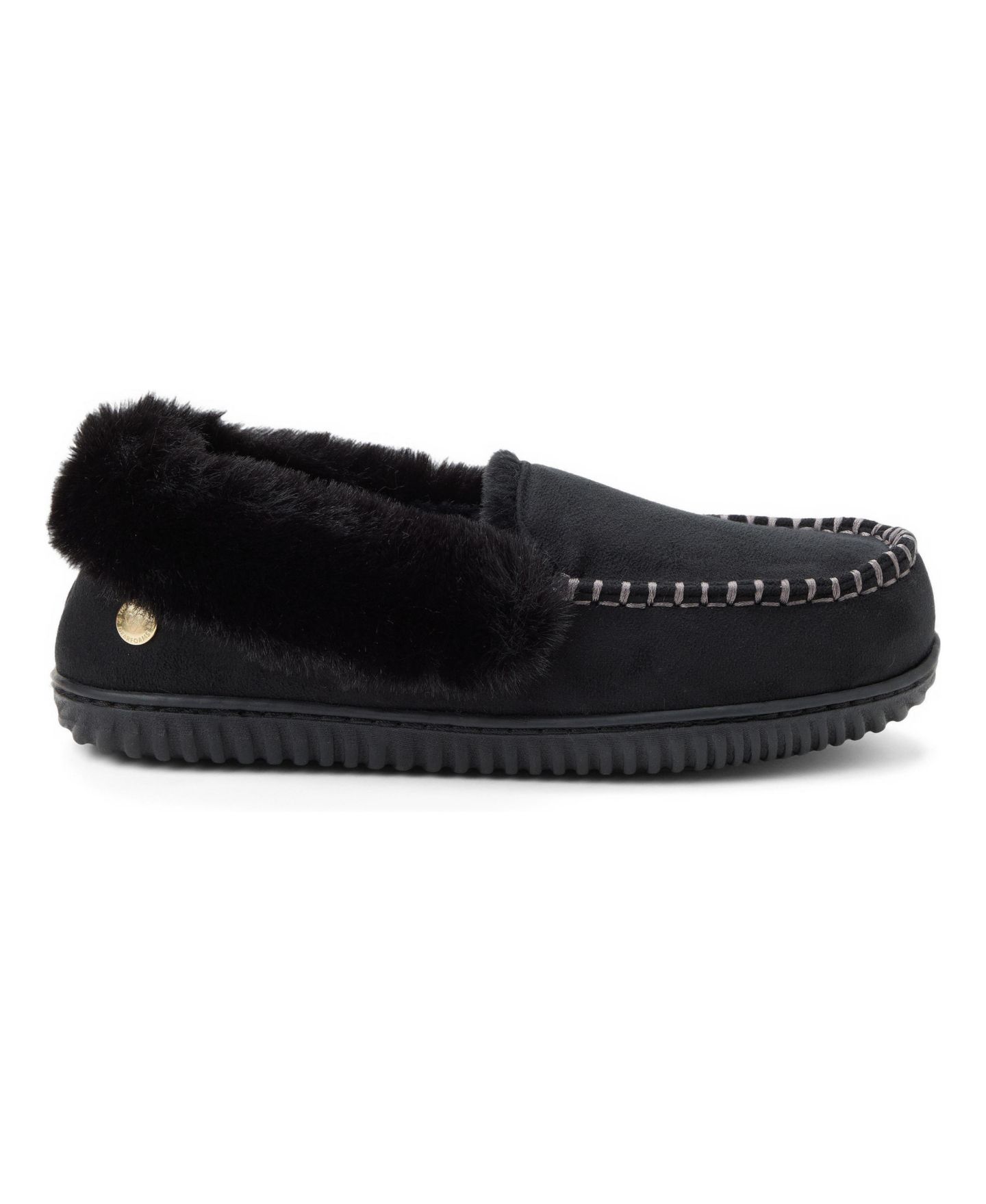 Женские тапочки Dearfoams Ryland Cabin Moccasin Slipper, цвет: Чёрный — фото 2